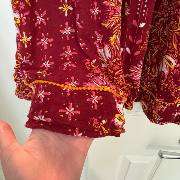 Poupette St Barth Ola Mini Dress Flowy Summer Long Sleeve Deep V - Picture 4 of 9